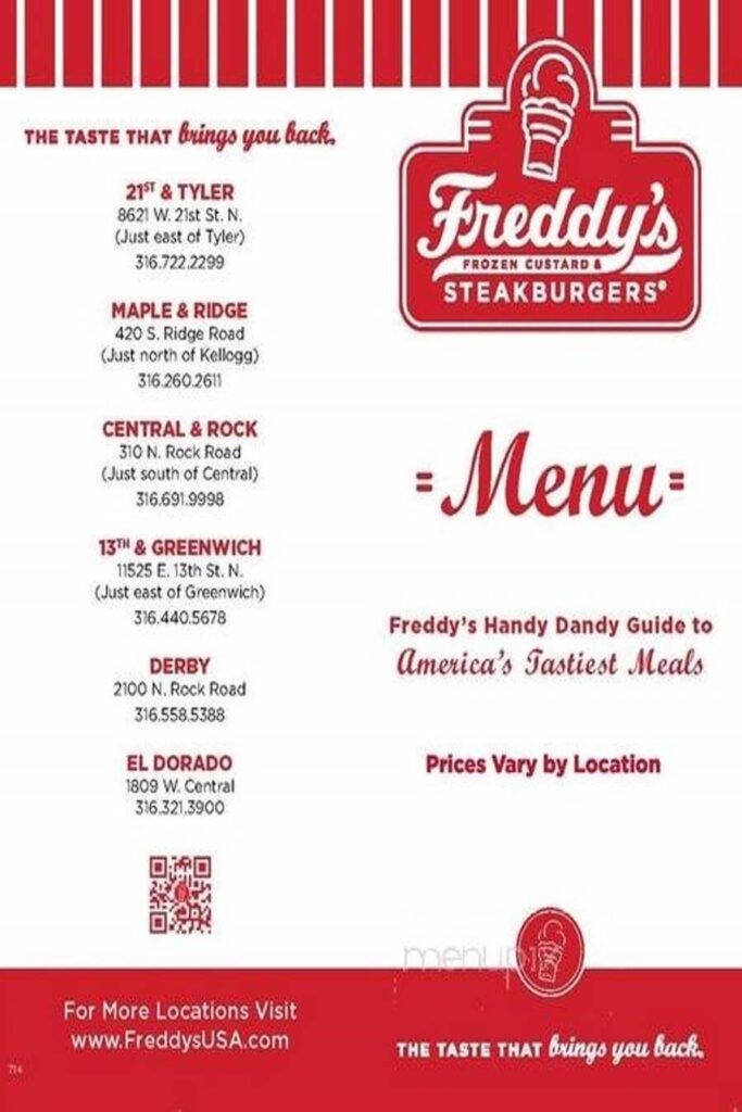 Freddy's Original Menu