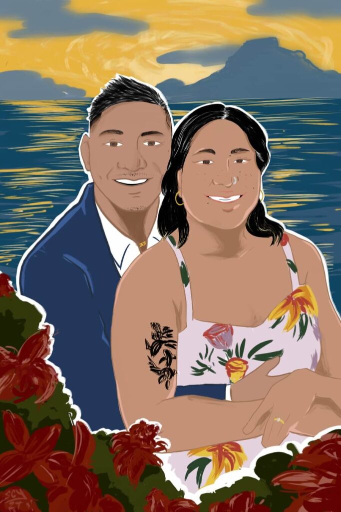 Digital portrait of a couple.